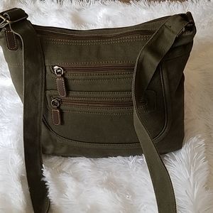 Custom made olive shoulder and crossbody bag